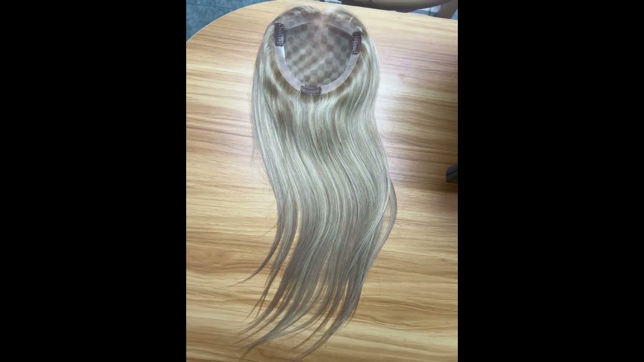 1mm monofilament invisible lace topper for woman hair loss high quality ash blonde human hair toupee
