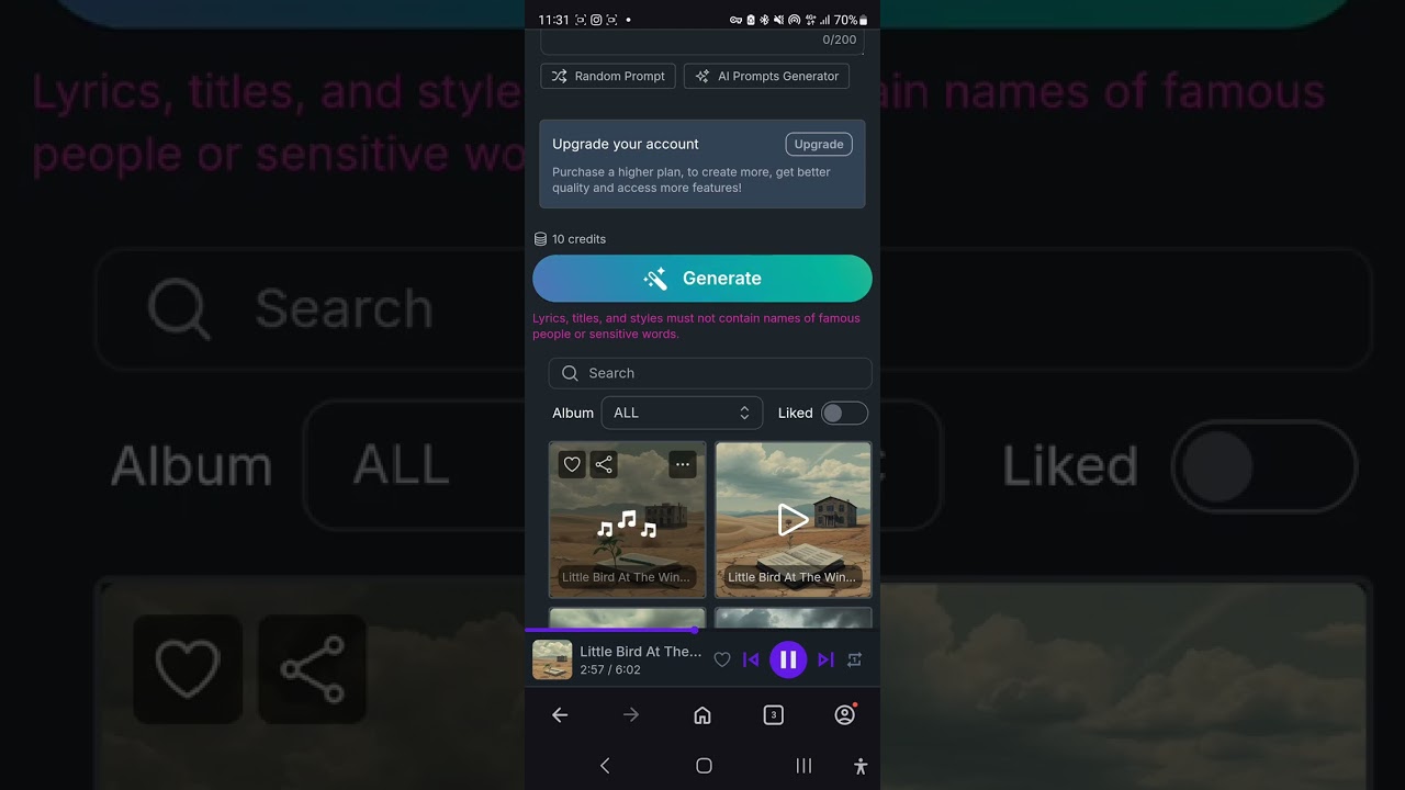 Little Bird At The Window Version A (aisongmaker.io)