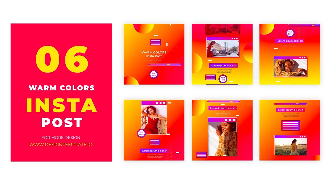 Warm Colors Instagram Post After Effects Templates | Easy to Use | No ...