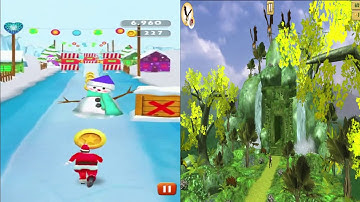 Run Santa Run Endless vs Run away from temple lost jungle