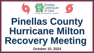 CoC and Pinellas County Emergency Management Meeting 10/10/2024