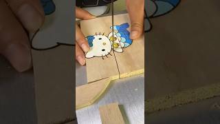 Making a Cute HELLO KITTY from Wood! 🎀 | WOOD EDGE CRAFTS #shorts
