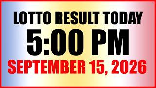 Lotto Result Today 5pm Draw September 15, 2026 Swertres EZ2 PCSO