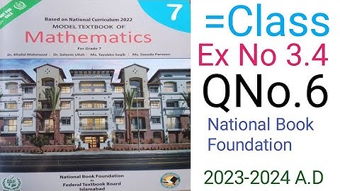 Mathematic Class 7 Exercise 3.4 Question No 6 National Book Foundational