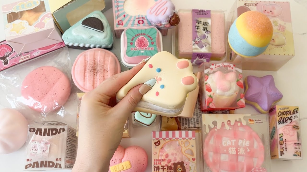 ASMR ~ satisfying squishy collection, sticky tapping for sleep and anxiety ~ minimal whispers 🍥