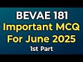 BEVAE 181 Important MCQ June 2025 | IGNOU Environmental Studies Exam Preparation