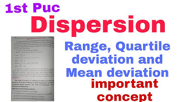 Dispersion|measures of variation|1st puc statistics|important questions and answers.