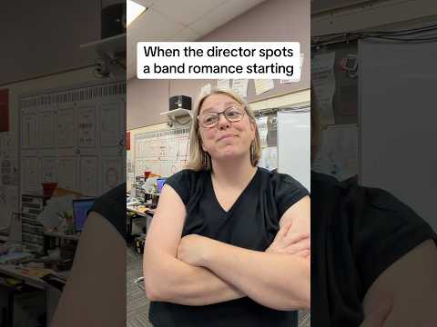 The front row always knows too much 😅 #band #banddirector #boyfriend #girlfriend #middleschool