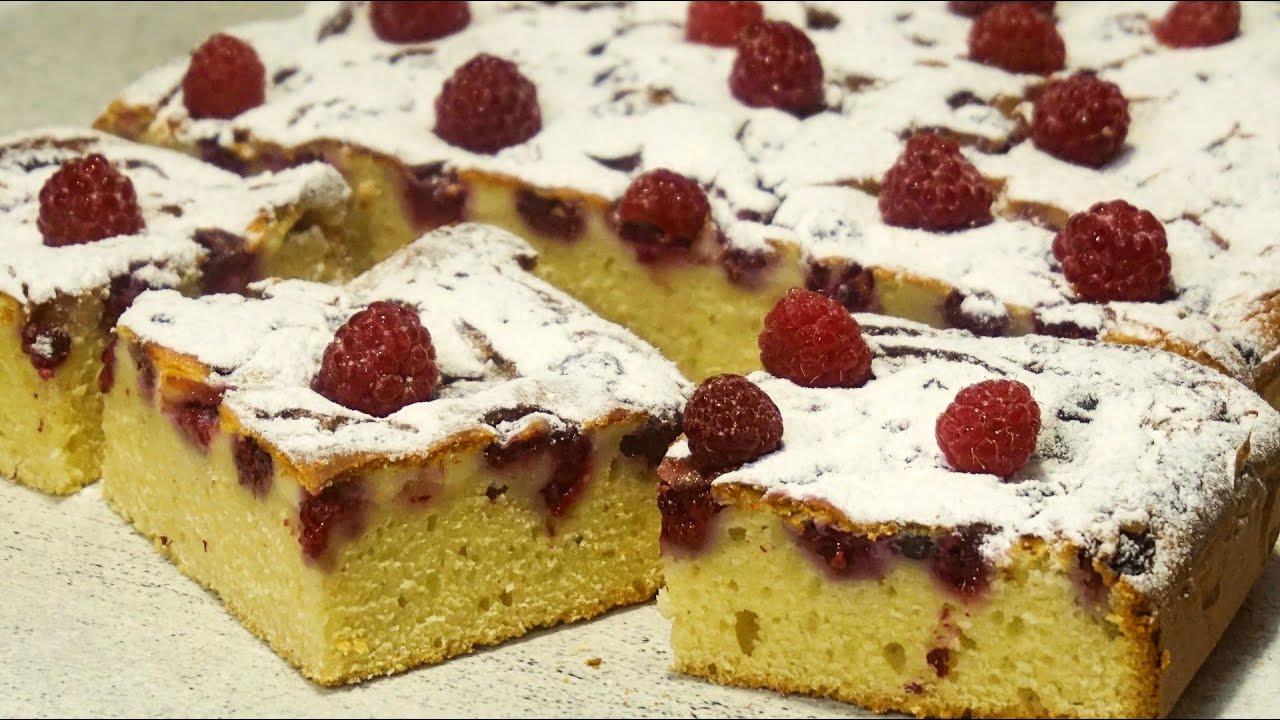 Amazing cake with fruits, apricots, raspberries - YouTube