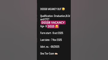 Dsssb tgt vacancy 2025 🥳subscribe this channel for new updates