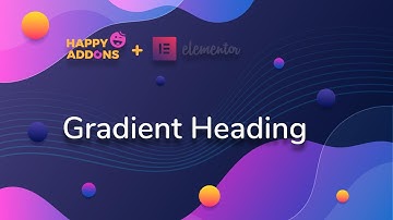 Gradient Heading | Happy Addons FREE for Elementor
