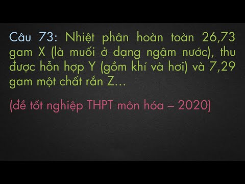 Video Nhiệt phân hoàn toàn 26,73 gam X (là muối ở dạng ngậm... - youtube