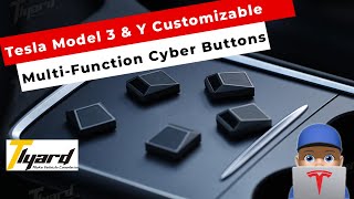 Tesla Model 3 & Y: Cybertruck Shape Multifunction Button Upgrade by Tlyard