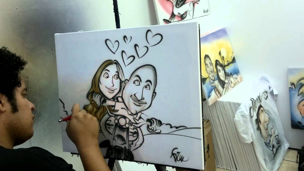 CARICATURA COM AERÓGRAFO POR FIGUER MAIA