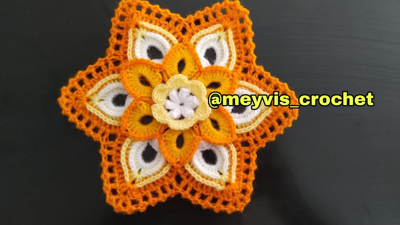tapete a crochet paso a paso (Modelo N° 28) centro para tapete a crochet| flor a crochet #crochet