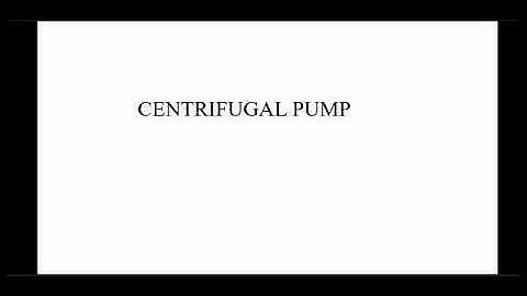 ME 206 Fluid Machinery Module 3 centrifugal pump