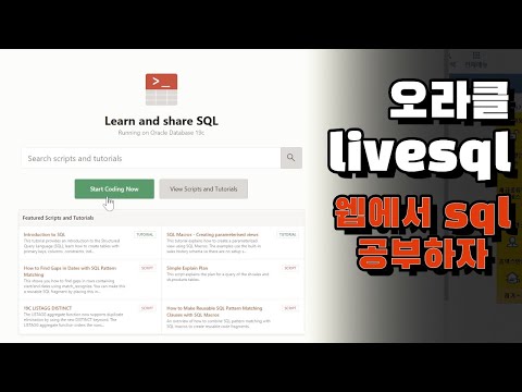 오라클 쿼리 연습 livesql 웹으로 설치없이 무료로 사용해보자!