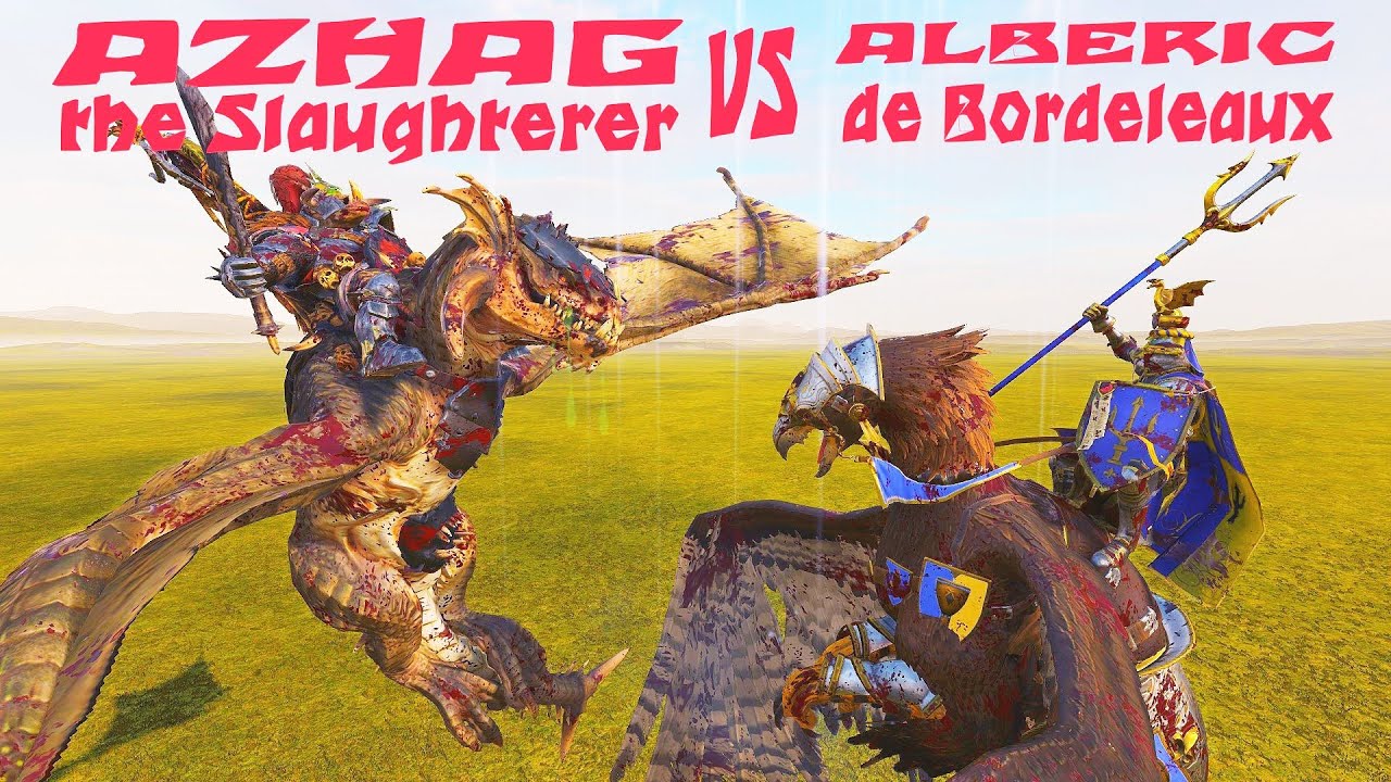 Alberic de Bordeleaux VS Azhag the Slaughterer. Total War Warhammer 2 -  YouTube