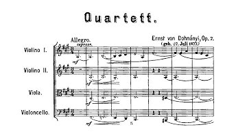 Ernő Dohnányi - String Quartet No. 1 in A Major, Op. 7
