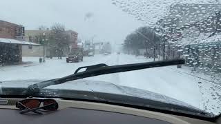 Snow in Boerne, Texas | Main Street Winter Drive (February 2021)