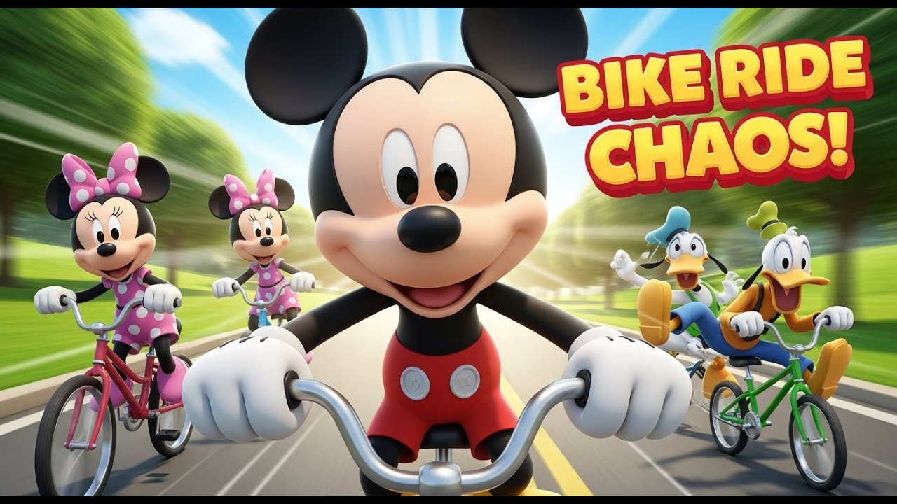 Mickey Mouse Bike Ride Adventure 🚴‍♂️😄 | Funny Road Fun with Friends | Kids Cartoon