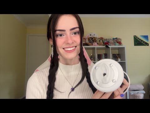 ASMR 3dio close whispers & mouth sounds + mic tapping ☂️