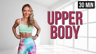 ⚡️ 30 Min TOTAL UPPER BODY WORKOUT with Dumbbells | EMOM Antagonist Circuits | Tone & Strengthen