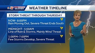 WATCH: Severe storm threat continues overnight-Thursday