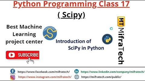 ML Python Programming Class 17 ( SciPy) - Mifratech#bestMLprojects#bestdatascienceprojects