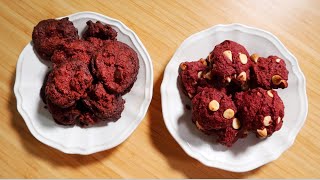 2 WAY RED VELVET CHOCOLATE CHIP COOKIES (BISKUT RED VELVET RANGUP) | BASICKELI
