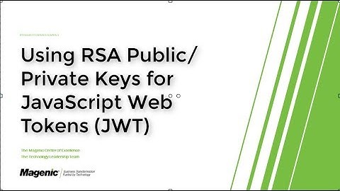 JWT using RSA Public/Private Key Pairs