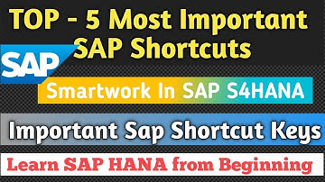 TOP 5 Most Important SAP Shortcuts list in SAP S4Hana : SAP Shortcut Keys | sap shortcut tcodes