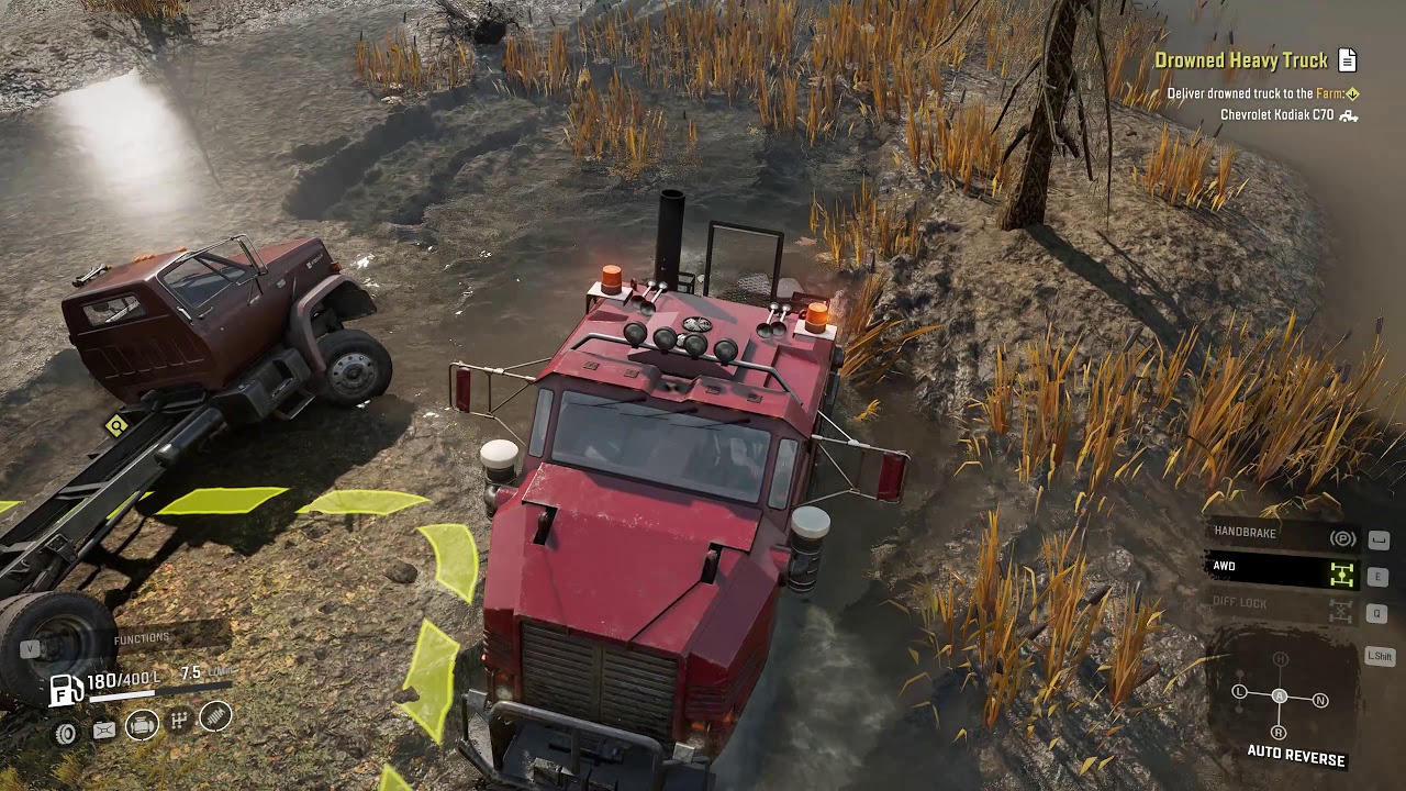 Recovering truck stuck in mud   SnowRunner