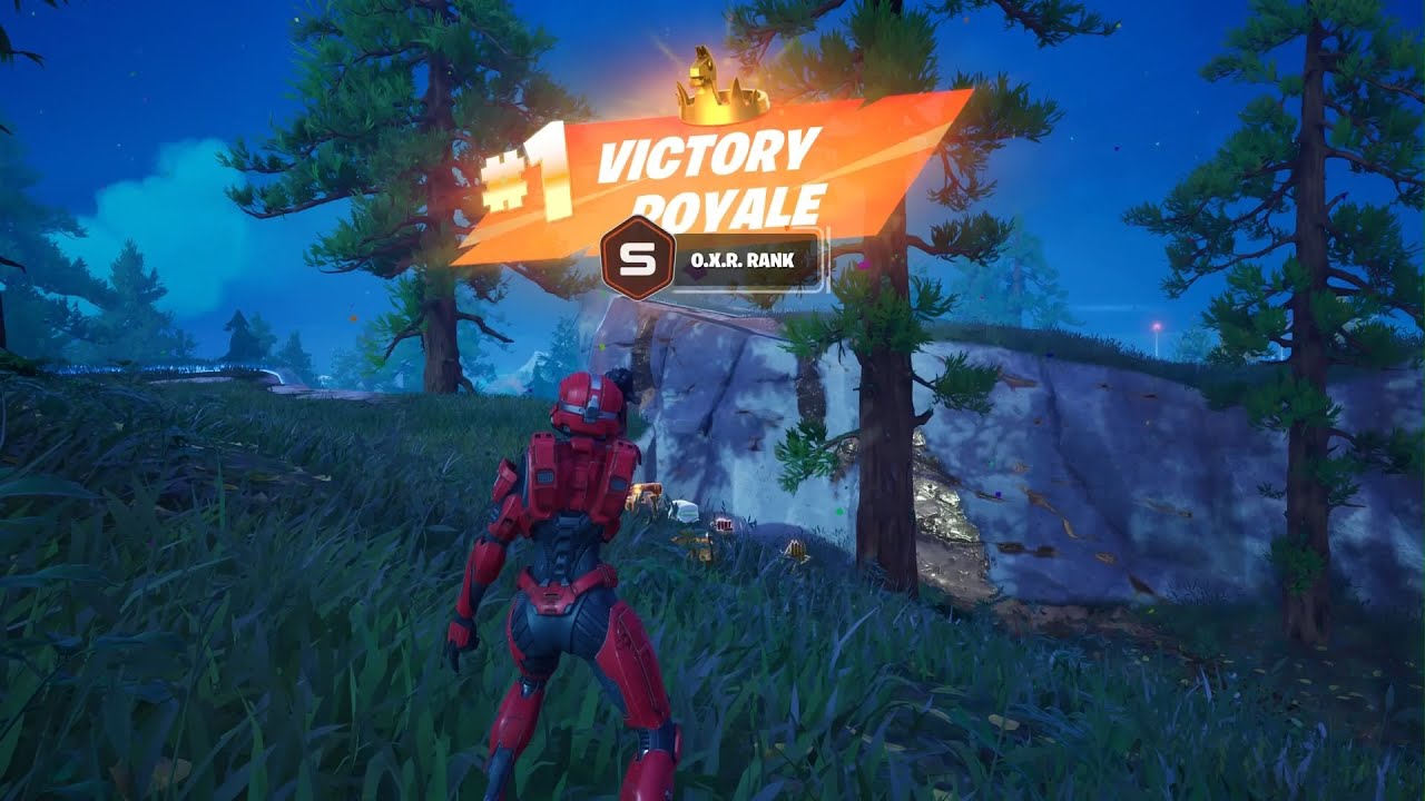 UNSC SPARTAN (Red Armor Style) Skin Solo Gameplay in FORTNITE!