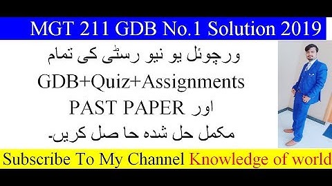 MGT 211 GDB No.1 Solution 2019