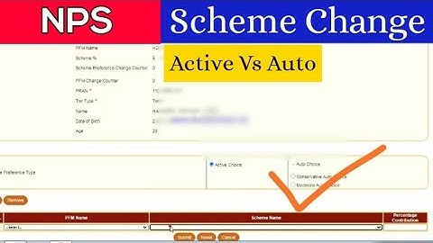 NPS Scheme change online and NPS Scheme preference change process