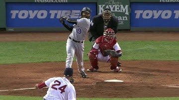 COL@BOS: Blackmon hammers a solo home run to right