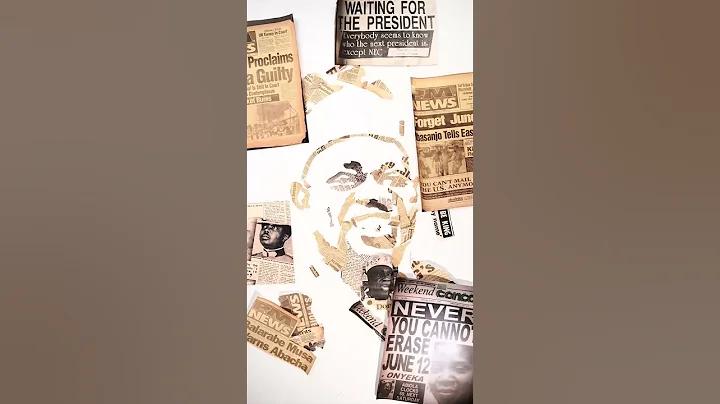 Happy Democracy Day! A portrait of MKO Abiola #mixedmediaart #haneefahadam #visualartist