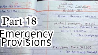 Part 18 - Emergency Provisions || lec.70 || Handwritten notes || An Aspirant !
