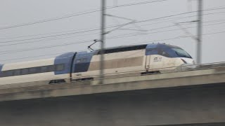 한국의 자랑스러운 고속철도 KTX 어천저수지 포인트 통과