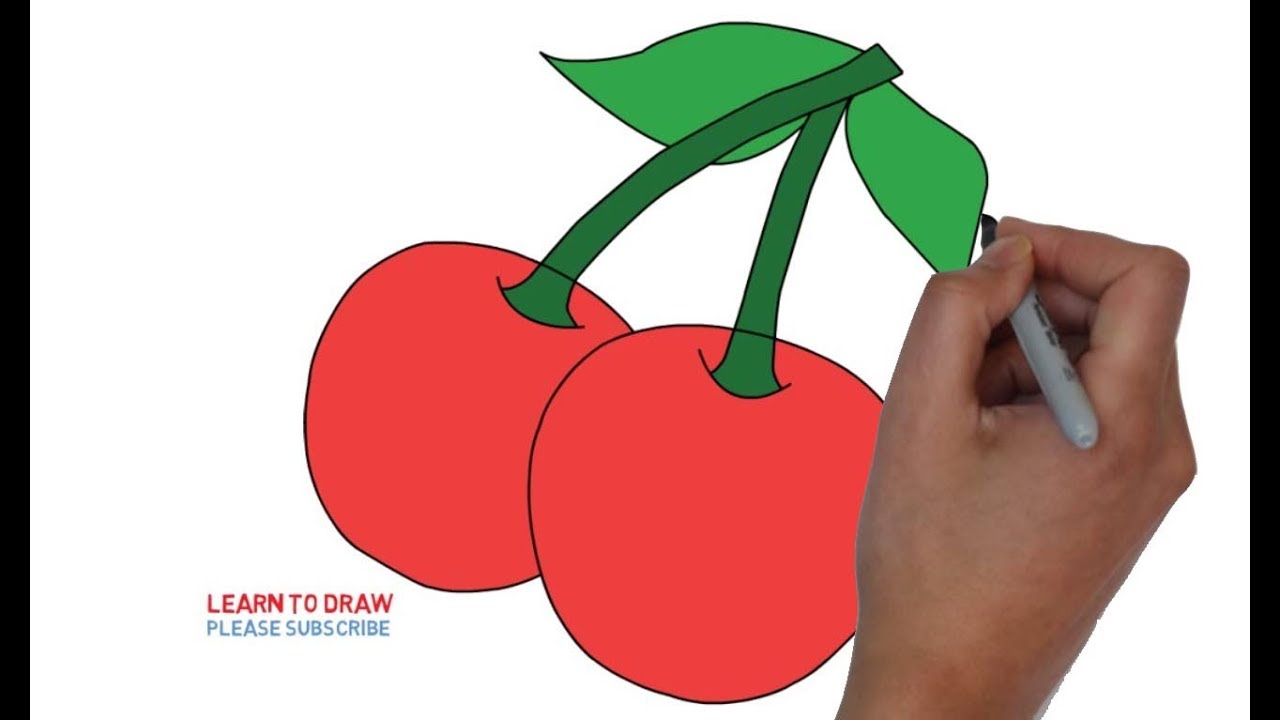 How To Draw A Cherry Step By Step Easy For Kids Youtube