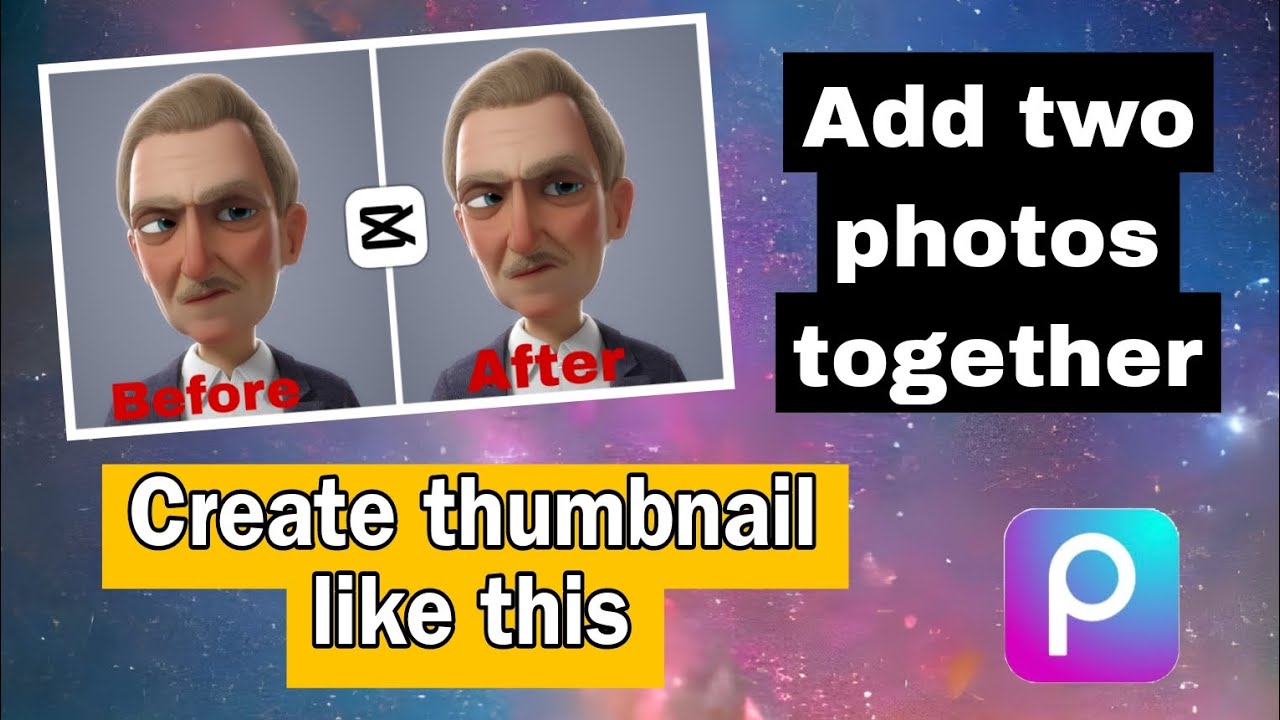 Add two photos together || how to add two photos in one frame | How to create before after thumbnail