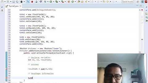 Programacion Java Eclipse Jframe suma de 2 numeros parte 1/2