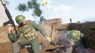 LOYAL TO UNION - MYANMAR ARMY OUTPOST ATTACKED BY KACHIN REBELS - MYANMAR SIDE -  ARMA 3 GAMEPLAY screenshot 5