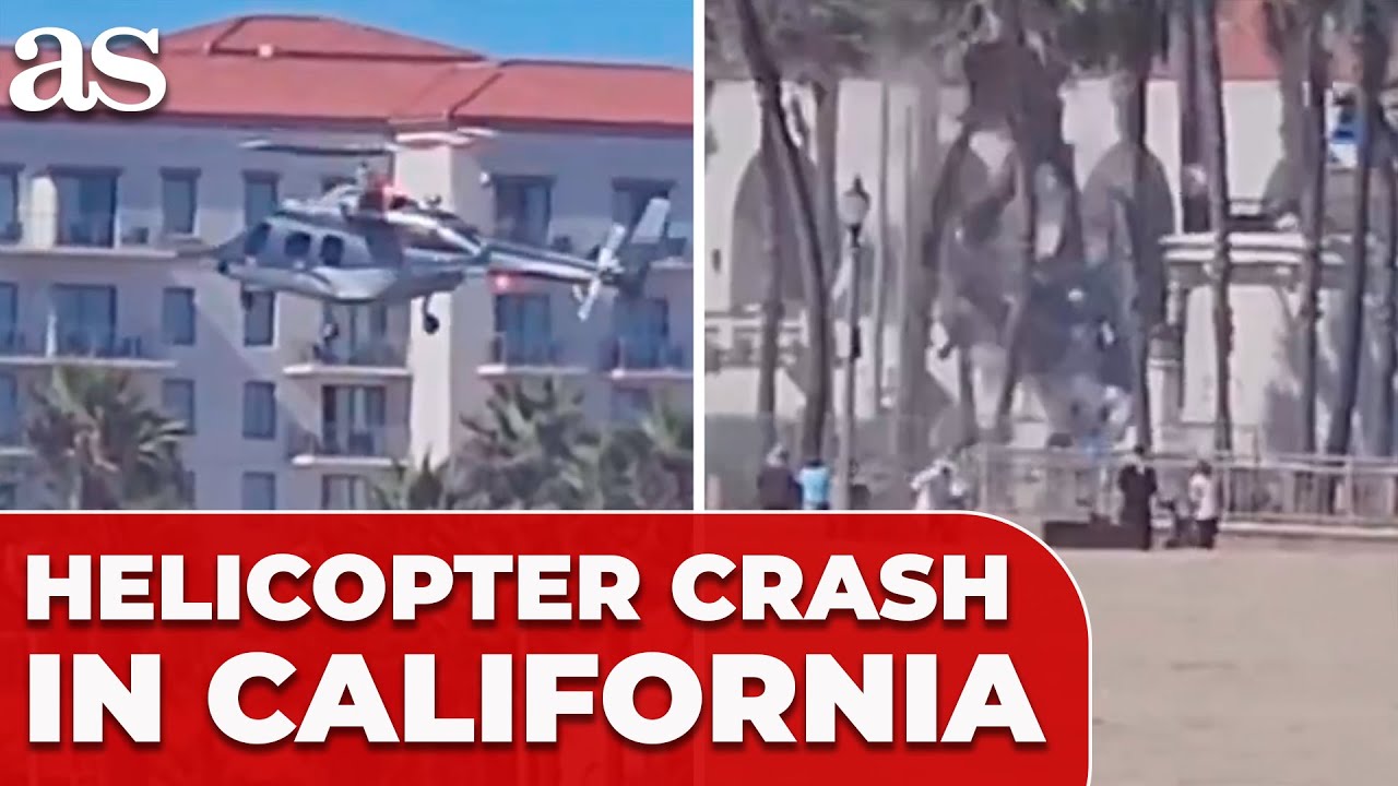 HELICOPTER CRASHES in the middle of HUNTINGTON BEACH, CALIFORNIA as people scream in PANIC