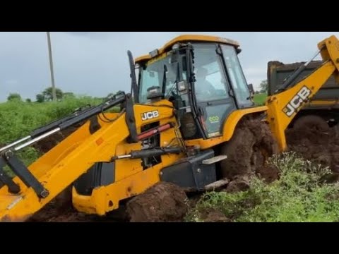Jcb Risky Jcb stuck Operating | heavy risk operating | jcb3dx |village - YouTube