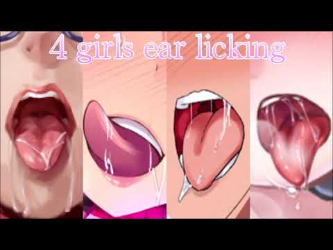 4 girls ear licking ♥