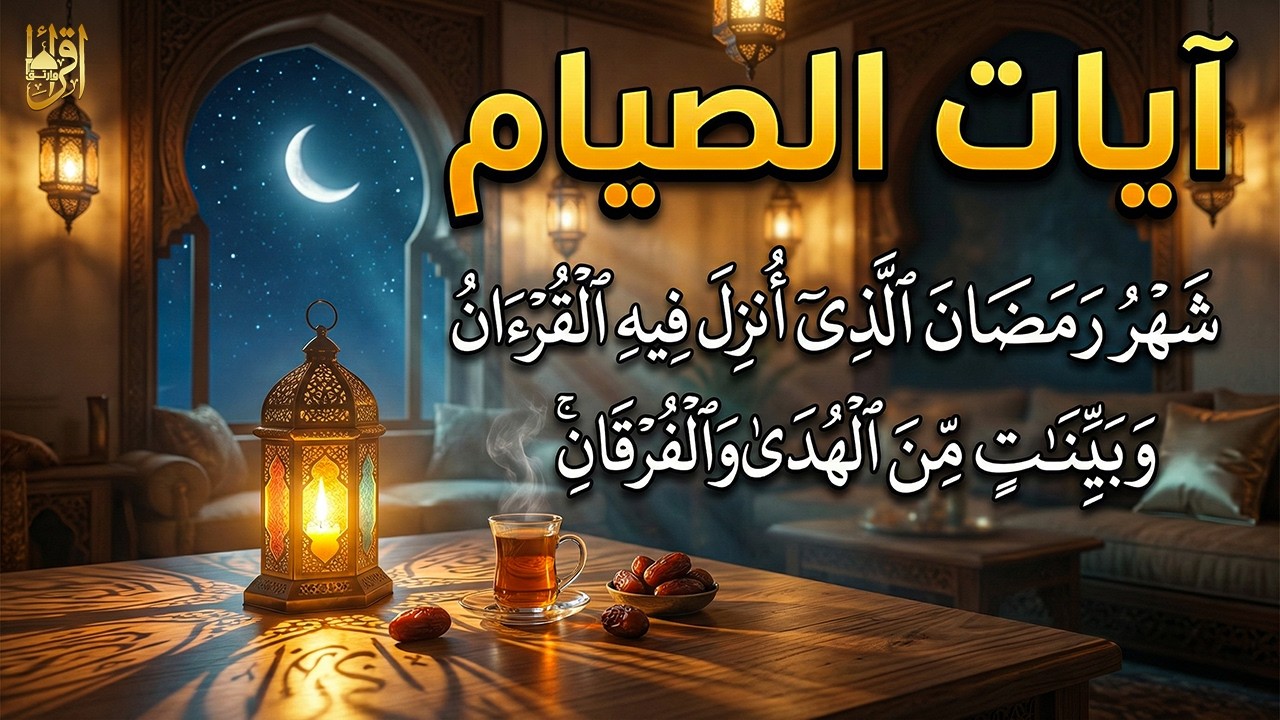 ايات الصيام 💚 قران رمضان🌙شهر رمضان الذي أنزل فيه القرآن💚 القرآن الكريم بصوت جميل جدا جدا