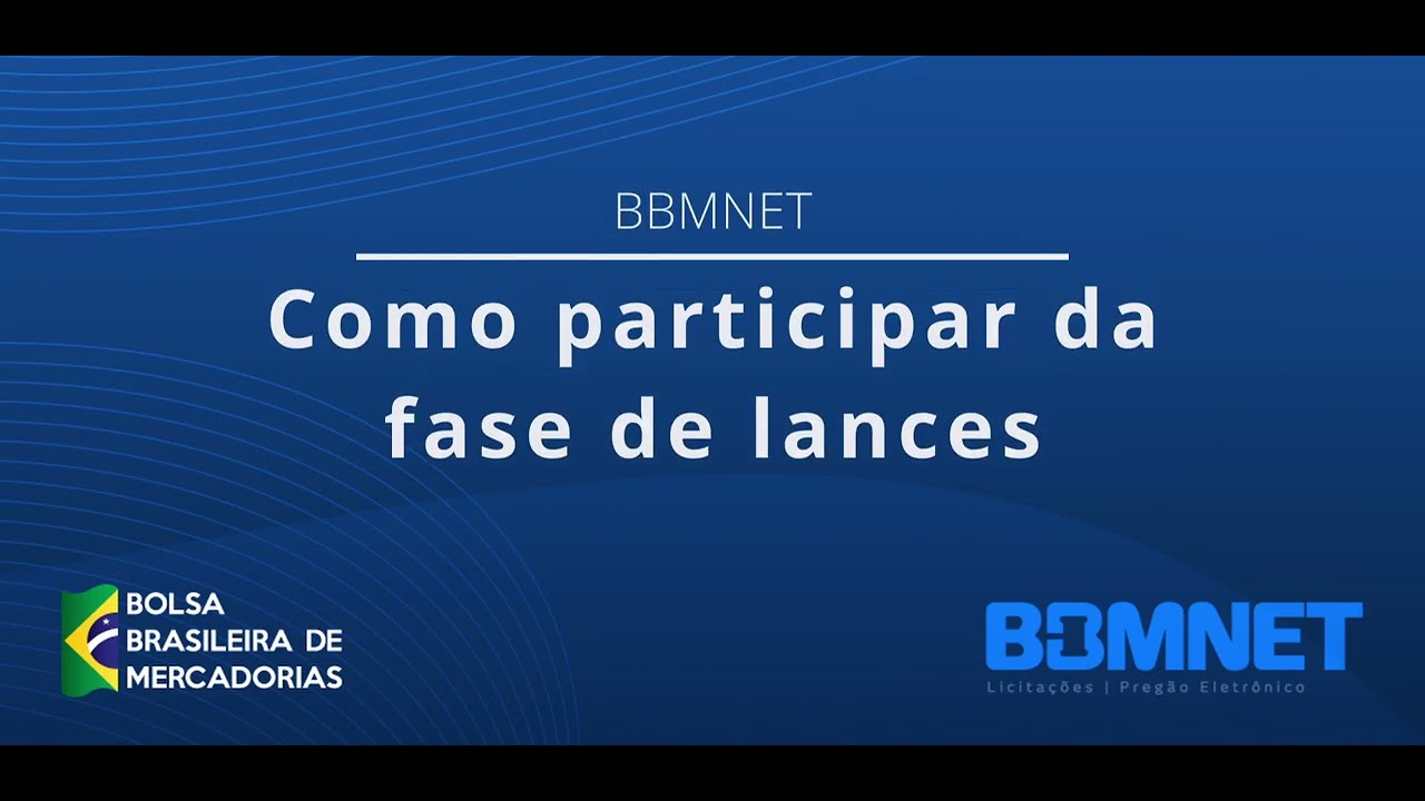 Como participar da fase de lances no BBMNET