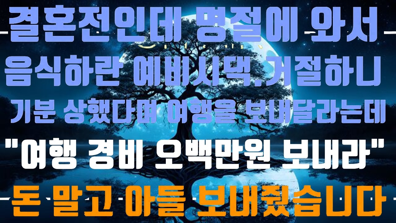 [실화사연]결혼전인데 명절에 오라고 해서 안갔더니 기분 풀어주라고 여행 보내달라하는 남친 부모[신청사연][사이다썰][썰]